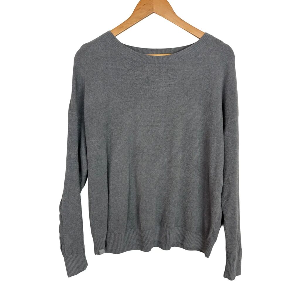 Barefoot Dreams CozyChic Ultra Lite Sleeve Lattice Cutout Sweater Women’s Large